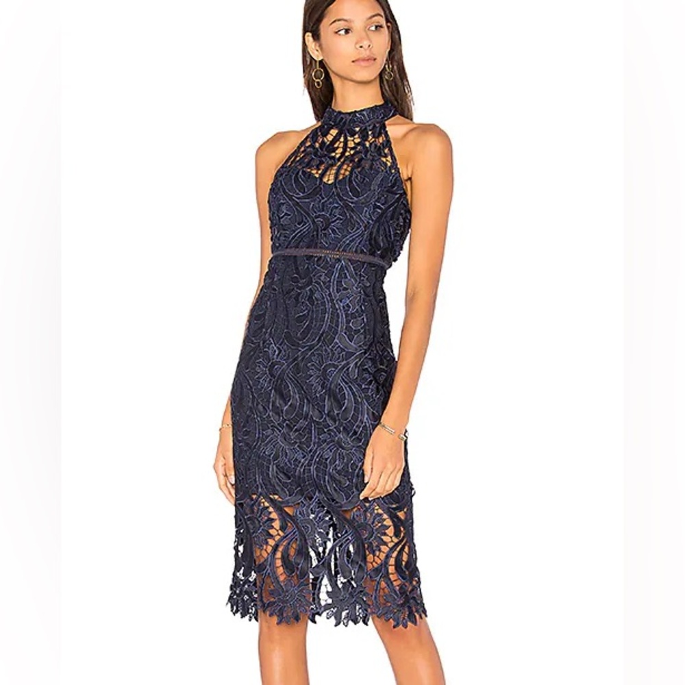 Bardot Isa Navy Lace Dress Size 8